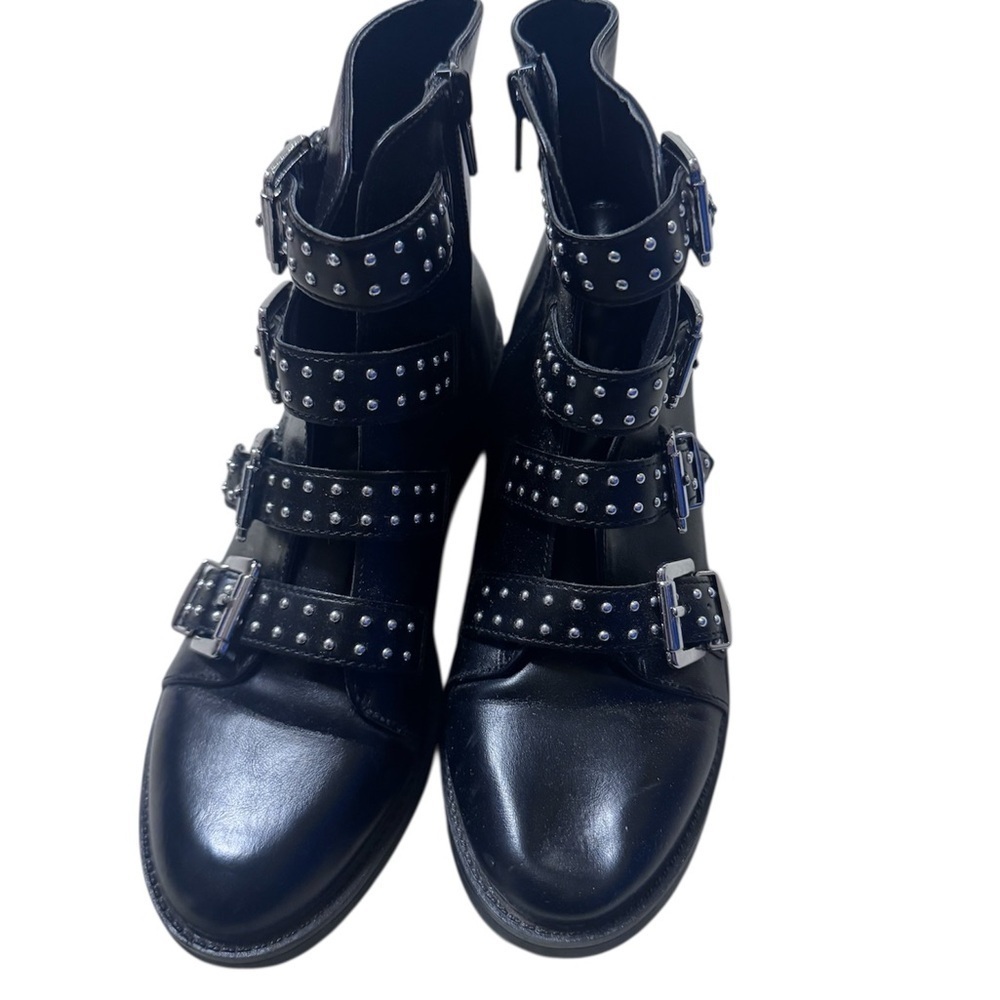 Steve Madden Black Studded Buckle Boots - Picture 2 of 7